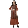 thumbnail image 1 of Moomaya Printed High Low Crop Top Kurti Palazzo Set Ethnic Indian Clothing Set For Womens, 1 of 9