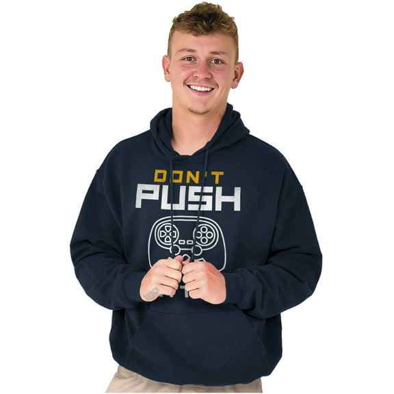 Dont Push Buttons Video Gamer Unisex Plus Fleece Graphic Hoodie Brisco Brands 2X