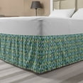 thumbnail image 1 of Forest Bed Skirt, Trees Woods and Birds Sitting on Branches Foliage Summer Forest Design, Elastic Bedskirt Dust Ruffle Wrap Around for Bedding Decor, 4 Sizes, Sea Green and Slate Blue, by Ambesonne, 1 of 2