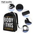 thumbnail image 4 of Con un cuerpo como este, ¿quién necesita cabello? Mochila escolar ligera, mochila para computadora portátil, mochila para estudiantes de secundaria, preparatoria y universidad., 4 of 5