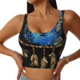 thumbnail image 1 of Balery Wolf Head And Dreamcatcher Sujetadores deportivos con espalda cruzada para mujer, acolchados, sin costuras, de alto impacto, ideales para yoga, gimnasio, entrenamiento y fitness.-Small, 1 of 8