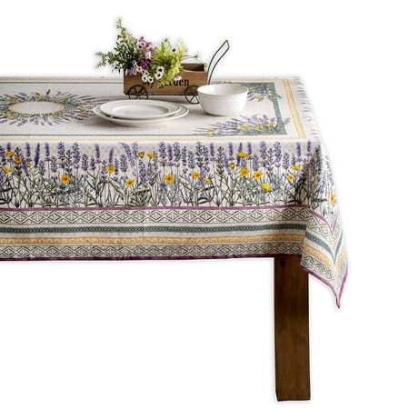 

Maison d Hermine Fanny Lavender 100% Cotton Tablecloth for Kitchen Dining | Tabletop | Decoration | Parties | Weddings | Spring/Summer (Rectangle 54 Inch by 72 Inch).