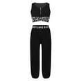 thumbnail image 3 of DPOIS Kids Girls Street Dance Outfit Tracksuit Crop Tank Top and Hip Hop Trousers, 3 of 6