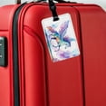 thumbnail image 5 of Pegasus Greek Mythology Watercolor Design Faux Leather Travel Luggage Tag, 5 of 7
