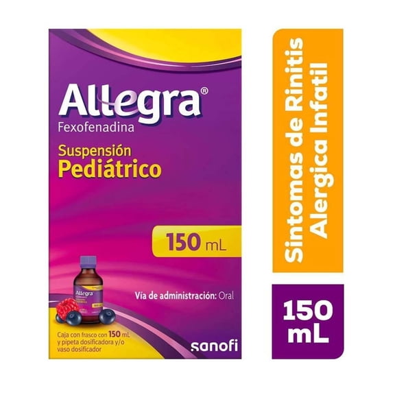 Allegra Suspensión Pediátrica para Rinitis Alérgica y Urticaria 150 ml.