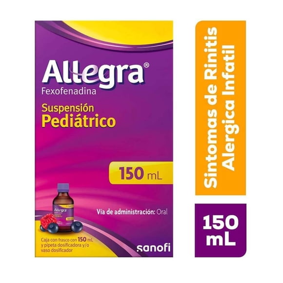 Allegra Suspensión Pediátrica para Rinitis Alérgica y Urticaria 150 ml.