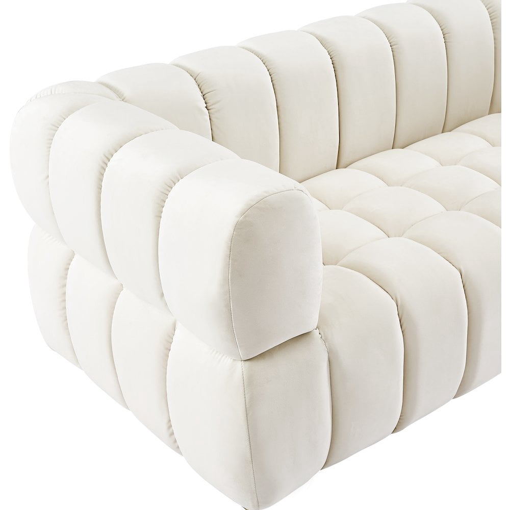 Meridian Furniture Gwen Cream Velvet Loveseat