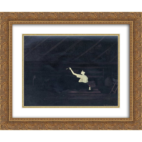 Horace Pippin 2x Matted 24x20 Gold Ornate Framed Art Print 'Abe Lincoln's First Book'