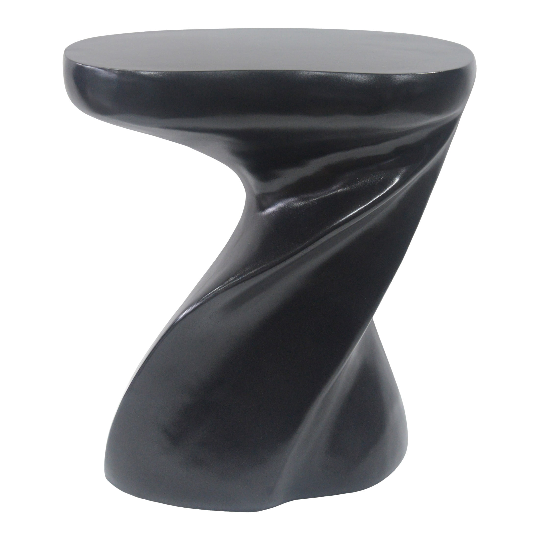 Christopher Knight Home 21"H Twisted Sculptural MGO Lightweight Outdoor Side Table, Black