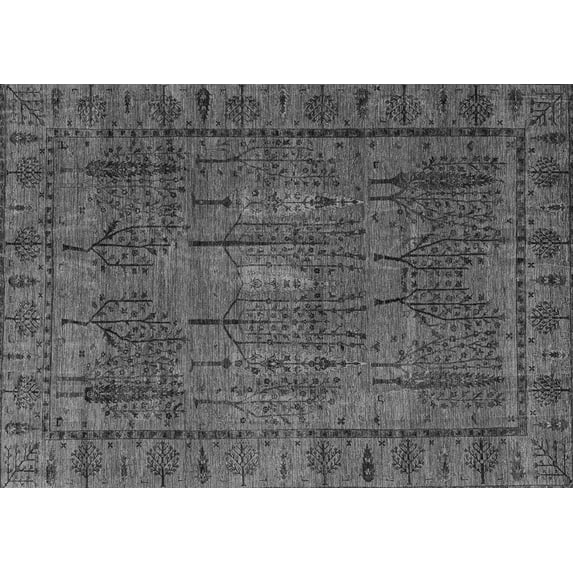 Ahgly Company Indoor Rectangle Abstract Gray Modern Area Rugs, 3' x 5'
