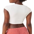 thumbnail image 2 of Women Short Sleeve Crop Tops Crew Neck Slim Fit Knitted Ribbed T-Shirts, 2 of 5