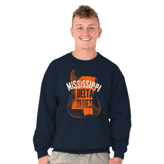 Mississippi Delta Blues Guitar Player Sweatshirt for Men or Women Brisco Brands S