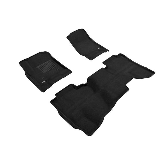 3D MAXpider All-Weather Carpeted Floor Mats Custom Fit for 2014-2019 GMC Sierra Double CAB Car Floor Liners Elegant Series (1ST & 2ND Row)