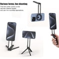 thumbnail image 4 of Magnetic Phone Tripod for iPhone, Ma38 Portable Phone Holder Mini Tripod for Magsafe, Ma 38 Aluminium Double-Sid Stand with Strong Magnets & Foldable Hook, 180° Rotation Cold Shoe Mount Silver 2PCS, 4 of 7