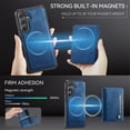 thumbnail image 3 of AutSpace Funda para Samsung Galaxy S26+ 5G, Bloqueo RFID, Cuero PU, Compatible con MagSafe, Billetera Desmontable 2 en 1 con Tarjetero, Soporte, Cubierta Protectora Magnética, Azul, para Galaxy S26+, 3 of 9