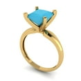 thumbnail image 2 of Solitaire Engagement Ring for Women - 2.5ct Simulated Turquoise in 14K Yellow Gold Promise Ring, 2 of 5