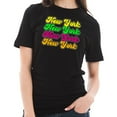 thumbnail image 3 of Plus Size New York Colors Repeat Graphic Design Short Sleeve Jersey T-Shirt - Black XL, 3 of 4