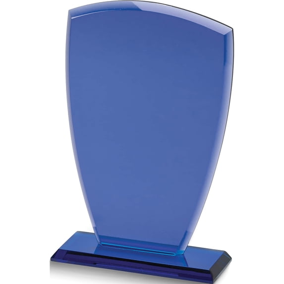 Fashion Large Shield Blue Glass Trophy Made In China gm14628