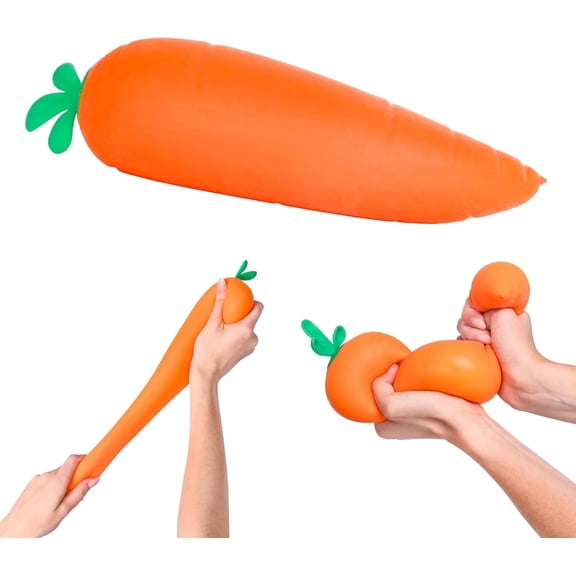 Under 5 Squishies Carrot Sensory Fidget Toys Stress Relief Toys Fidget Sensory Food Fun for Adult (B)
