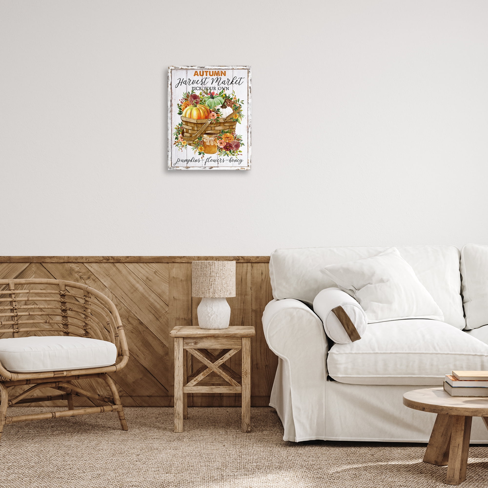 Stupell Industries Autumn Floral Market Holiday Painting Gallery Wrapped Canvas Art Prints Wall Art, 16 x 20