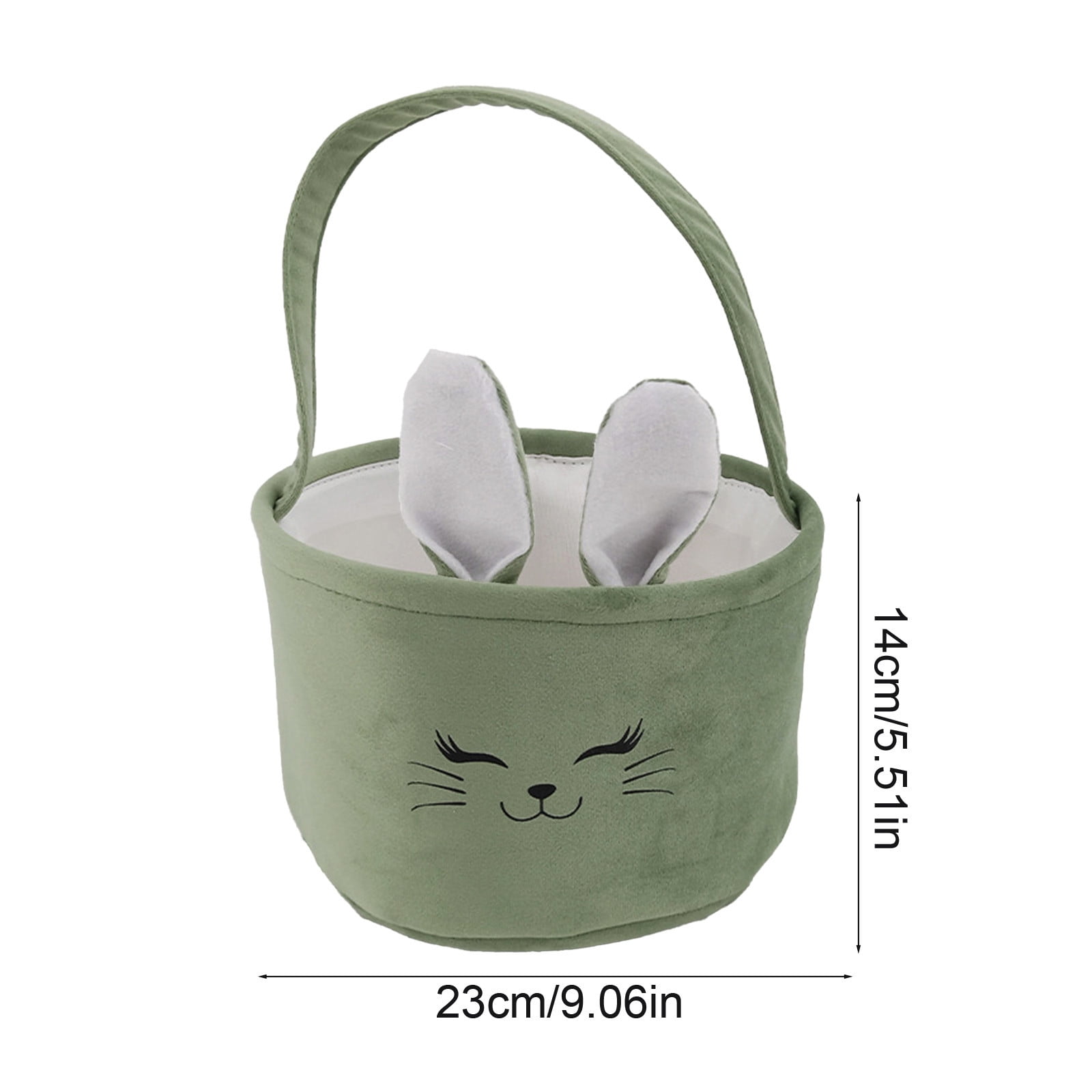 REZUOFI 2 Pcs Easter Basket with Bunny Ears Foldable Tote Bag for Egg Hunt Party Gifts Storage and Decorations Personalized Canvas Carryall