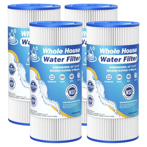 Filtro de agua Caehomly de 5 micras, 10 x 4,5 pulgadas, paquete de 4 unidades