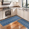 thumbnail image 3 of Kitchen Rugs Sets Of 2,Blue Geometric Pattern with Elephants Anti Fatigue Kitchen Mat Rugs Non Slip Washable,Decorative Kitchen Floor Mats for Kitchen,Sink,Laundry,17"X47", 3 of 5