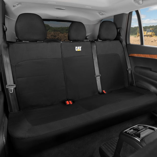 Funda de asiento trasero CAT MeshFlex, diseño de lona y malla negra