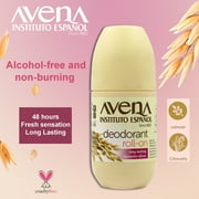 Avena Roll-On Deodorant, 100% Natural Oat, Unisex, Long-Lasting, 2.5 Fl oz. Bottle