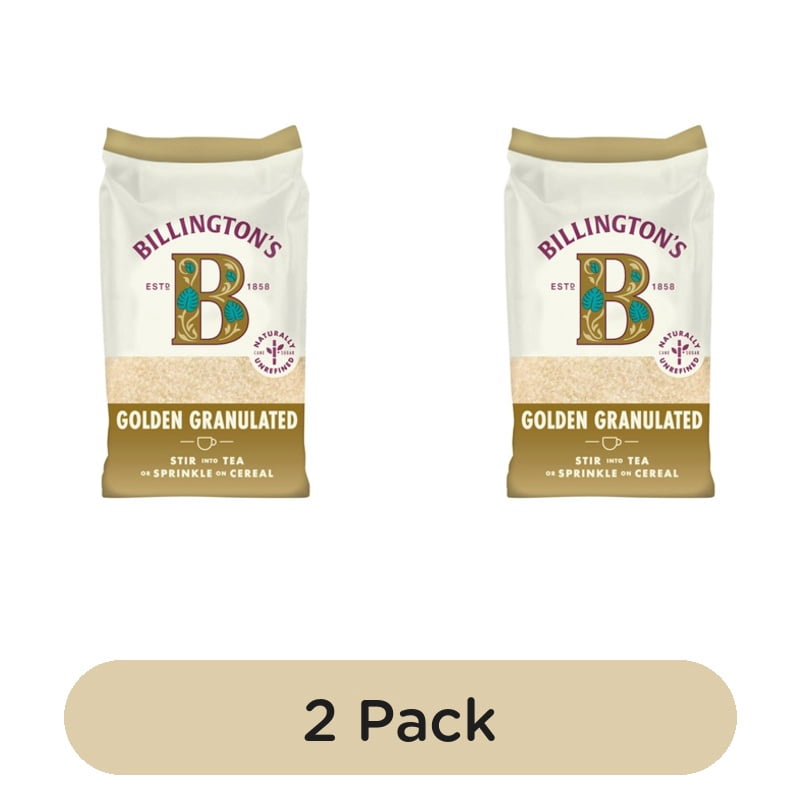 Billington's Natural Golden Granulated Sugar 1kg, British Import (Pack of 2)