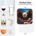 thumbnail image 6 of Honeii Cartoon Bald Eagle USA print Leather Coaster Set of 4, ideal for safeguarding your furniture from drinks spills and effortless cleanup-Square, 6 of 6
