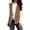 Coffee, variant on Mengpipi Women's Reversible Plush Hooded Gilet - Solid Color Fuzzy Fleece Sleeveless Jacket S-2XL