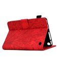 thumbnail image 5 of Embossed Tree PU Leather Flip Tablet Case for Amazon Kindle Fire 7 12th Generation 2022 Shockproof Protection Card Slots Holder Stand with Pen Slot & Auto Sleep/Wake Case Cover, Red, 5 of 9