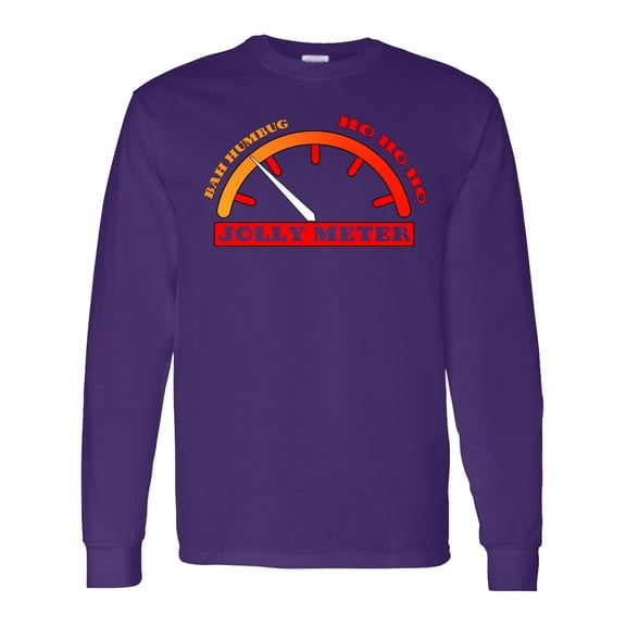 Inktastic Christmas Jolly Meter Bah Humbug Long Sleeve T-Shirt