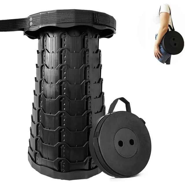 Tabouret de Camping Portable Télescopique Pliant Réglable Rétractable Télescopique Tabouret Pliable pour Adultes Camping Extérieur Pêche Randonnée Concerts Parcs à Thème Jardinage File d'Attente Voyage BBQ (O