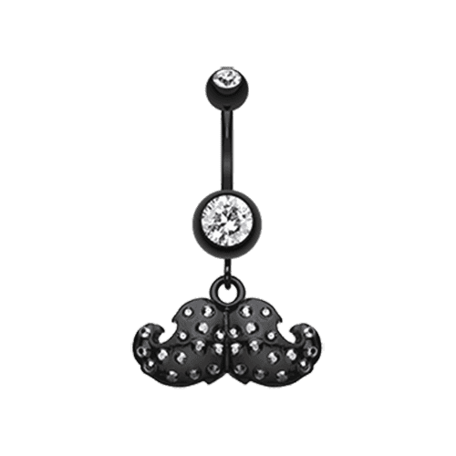 Glam Mustache Belly Button Ring