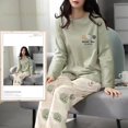 thumbnail image 3 of Pijamas de poliéster con lunares para mujer, ropa de dormir de manga larga, conjuntos de ropa para el hogar, ropa de dormir informal de dibujos animados, talla 5XL, primavera y otoño, 3 of 4