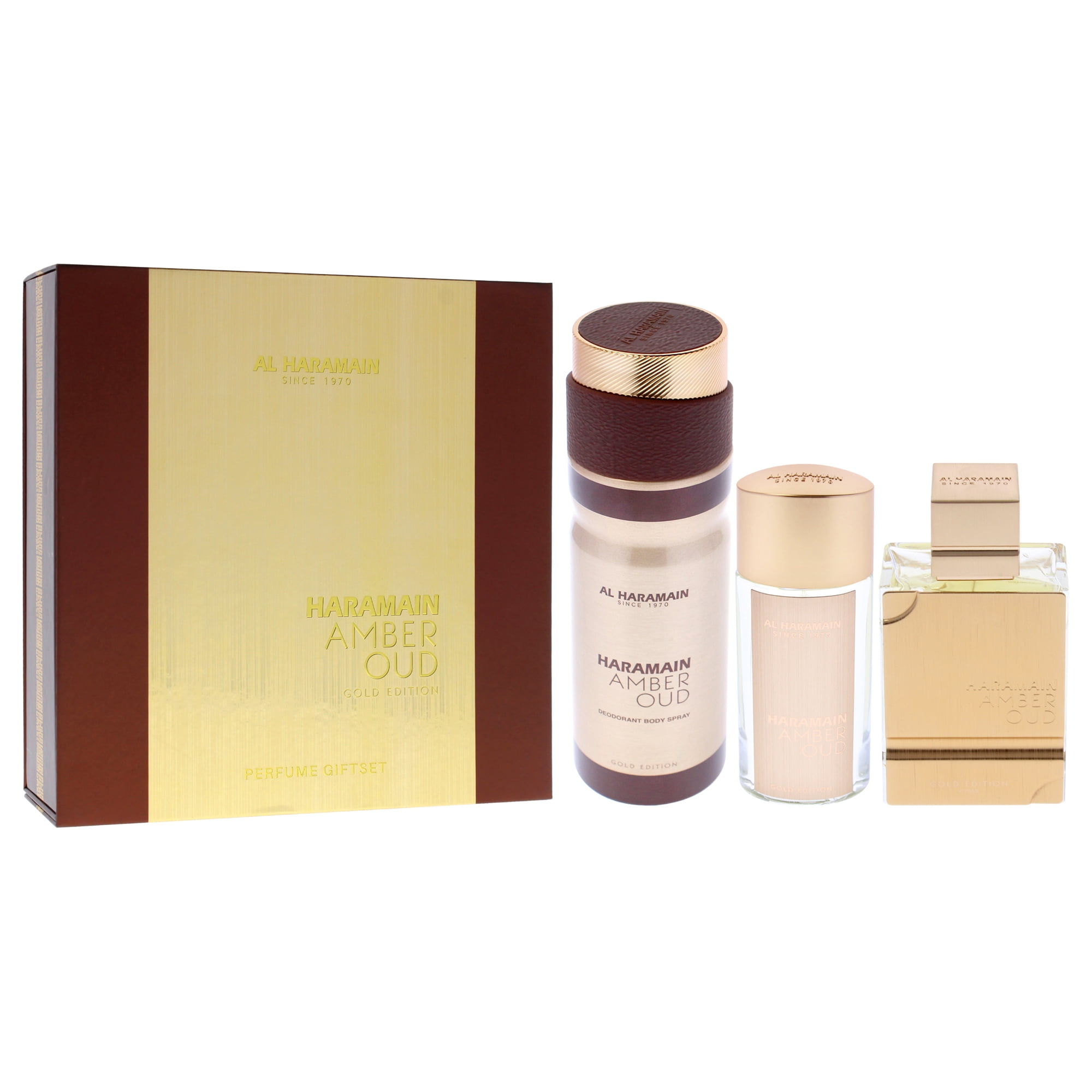 AL HARAMAIN AMBER OUD ゴールドエディション香水ボックス付き Al Haramain Amber Oud - Gold Edition , 3 Pc Gift Set 2.5oz EDP