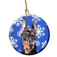thumbnail image 1 of German Pinscher Winter Snowflakes Ceramic Ornament, 1 of 1
