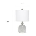 thumbnail image 3 of Textured Glass Table Lamp - Smokey Gray Base & White Drum Shade - Modern Home Decor, 3 of 6
