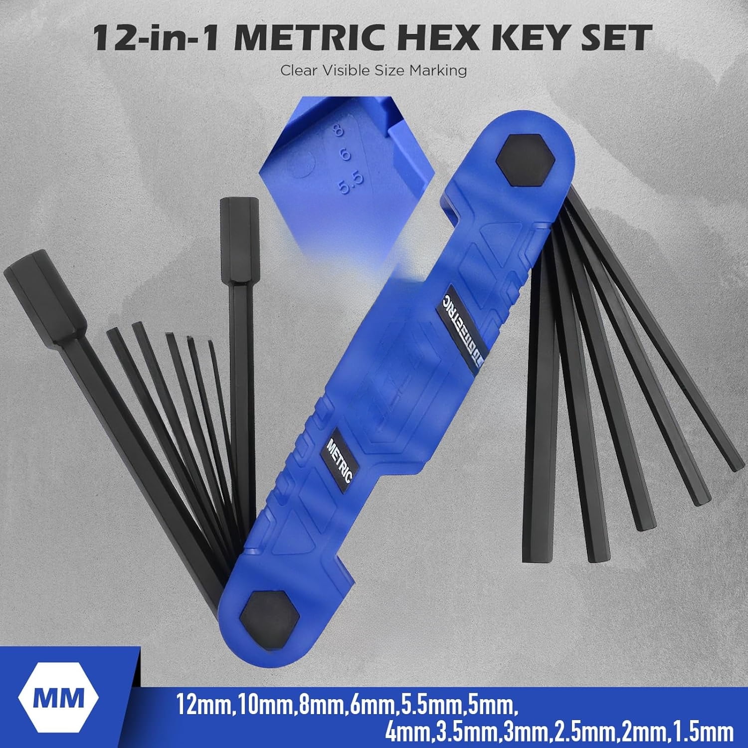 41-Piece Hex Key Allen Wrench Set, L Shape Hex and Torx Key Wrenches with Torque Handle | SAE(0.028"-3/8") | Metric(0.7mm-10mm) | Torx(T9-T50) in 3-Layer Storage Case, Heat Treated Cr-V Steel