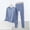 Blue(New), variant on PNTUTB Women's Solid Color Casual Crew Neck Long Sleeve Top with Comfortable Elastic Waistband Pants Pajama Set