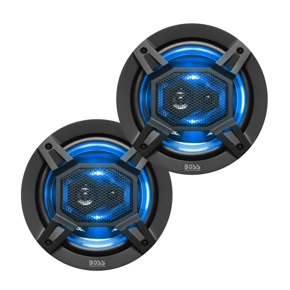 Boss Audio Systems 6.5 Inch Blue LED 300 Watt 3 Way Full Range Speakers
