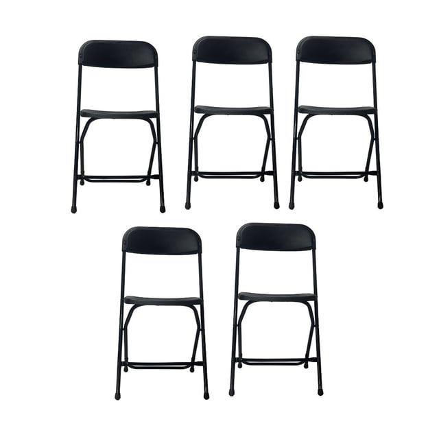 Sillas Plegables Shorbull Plástico Negra Fiesta Kit de 5 Resistente Reforzada Exterior Fiesta
