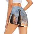 thumbnail image 3 of Goofa Elephant Giraffe Printed Women 2 in 1 Running Shorts,Quick Dry Athletic Workout Shorts,High Waisted Athletic Shorts with Liner Pockets-XX-Large, 3 of 9