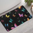 thumbnail image 2 of Black Pink Blue Butterfly Pattern Bathroom Rugs Mat,Non Slip Microfiber Bathroom Rug,Rubber Backing,Soft Bathroom Mats for Bathroom Floor,Tub and Shower,17x30in(43x75cm), 2 of 5