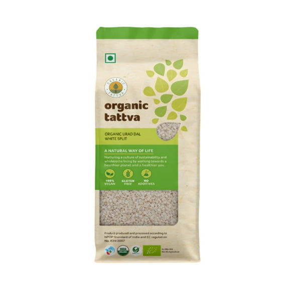 Organic Tattva White Urad Dal Split 4LB, Dry White Lentils, Vegan, Kosher, No Additives, Gluten Free, USDA Certified