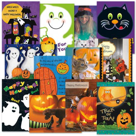 Halloween Greeting Cards Value Pack - Set of 12 (1 of each)