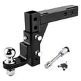 thumbnail image 1 of Adjustable Trailer Hitch Ball Mount Fits 2In Receiver, 2" Tow Balls,7500lbs,9-1/2" Drop/ 8-1/4" Rise, 1 of 6