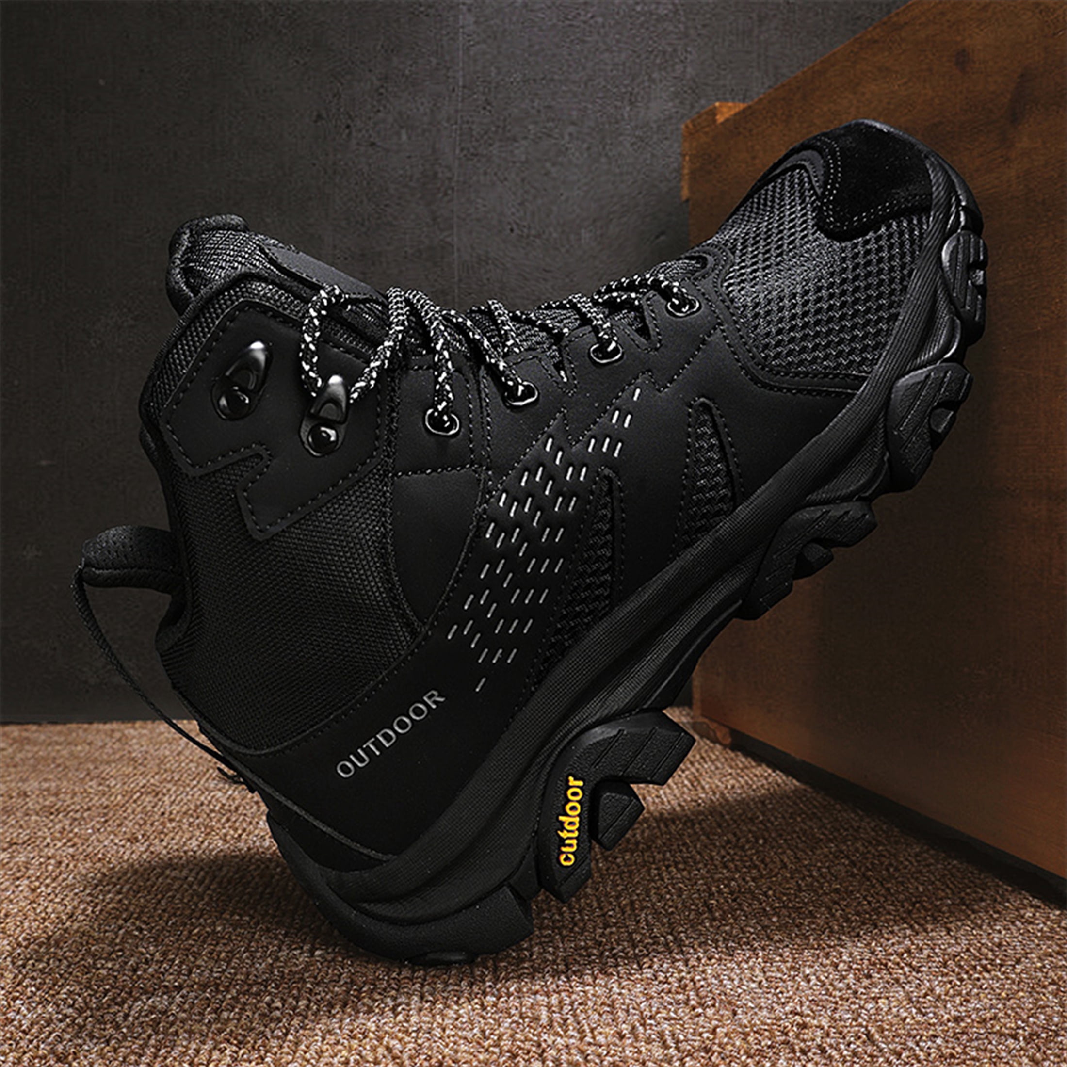 YOURDIARY Womens Mens High-Top Hiking Shoes Outdoor Breathable Anti-Slip Athletic Shoes Trekking Sneakers